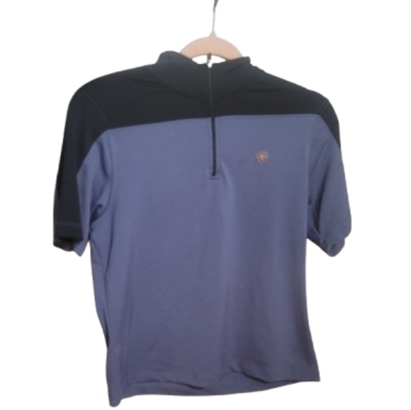 Ariat Men's Blue and Black Half-Zip Shirt Small - Picture 1 of 3